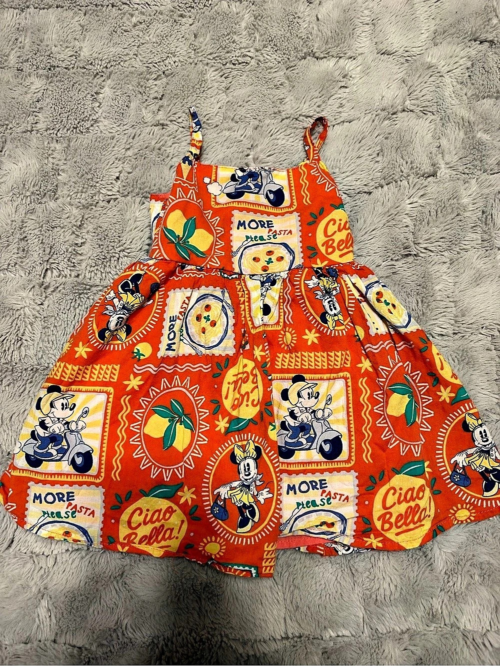 Mickey and Friends Disney dress Girls Size 18M Orange Like New